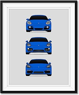 Porsche Cayman Generations (718/981/ 987) Inspired Poster Print Handmade Wall Art of the History and Evolution of the Cayman (Unframed)