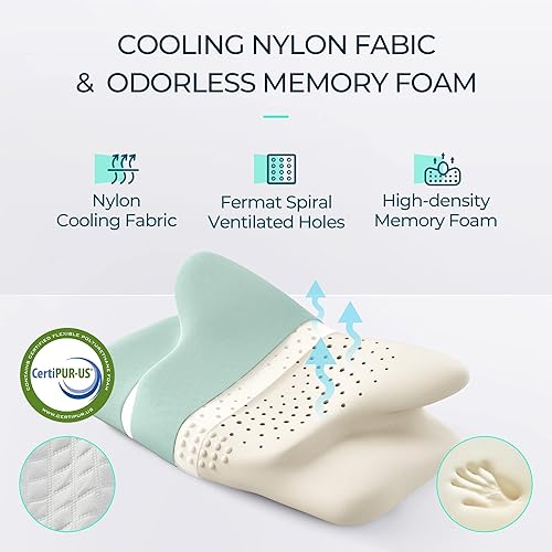 Miniatura 5 de LINSY HOME Almohada de espuma viscoelástica cervical mejorada 2022 almohadas de contorno ergonómicas para dolor de cuello almohadas ortopédicas para