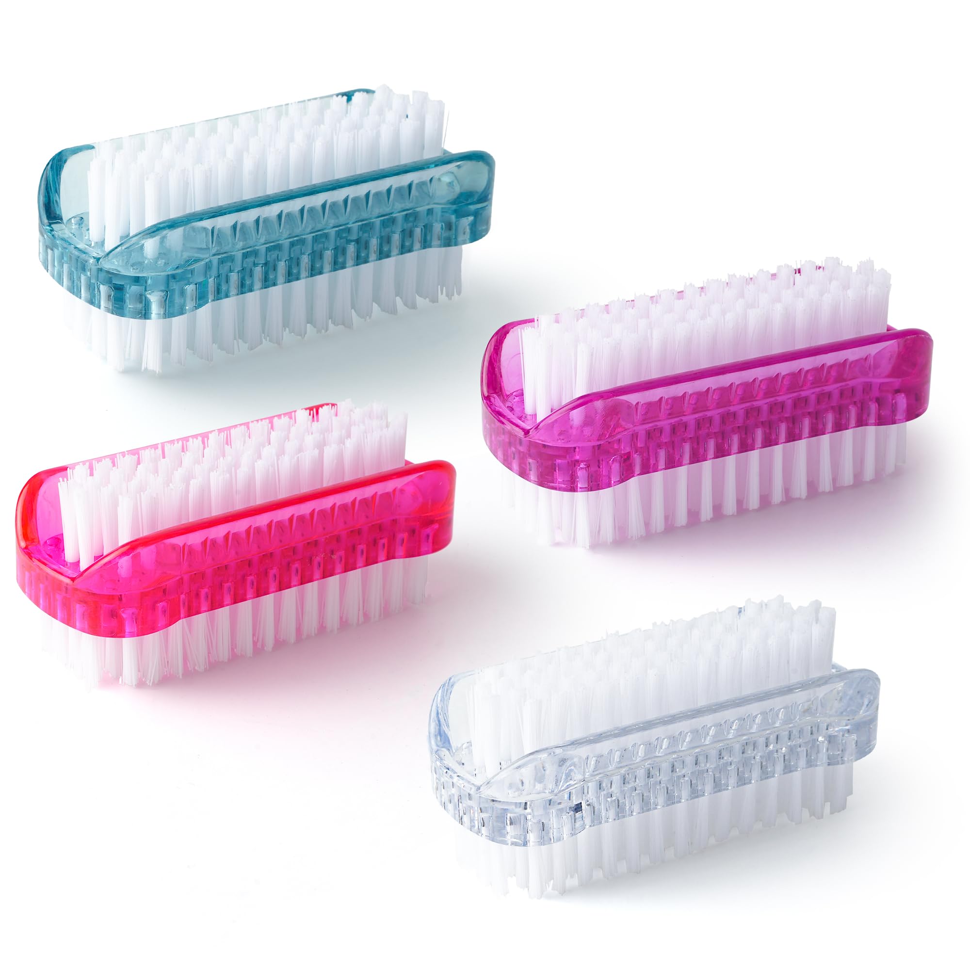 4 Pezzi Spazzolino Unghie Doppio Lato, Spazzola Unghie Mani, Spazzolina per Unghie Colorata Portatile