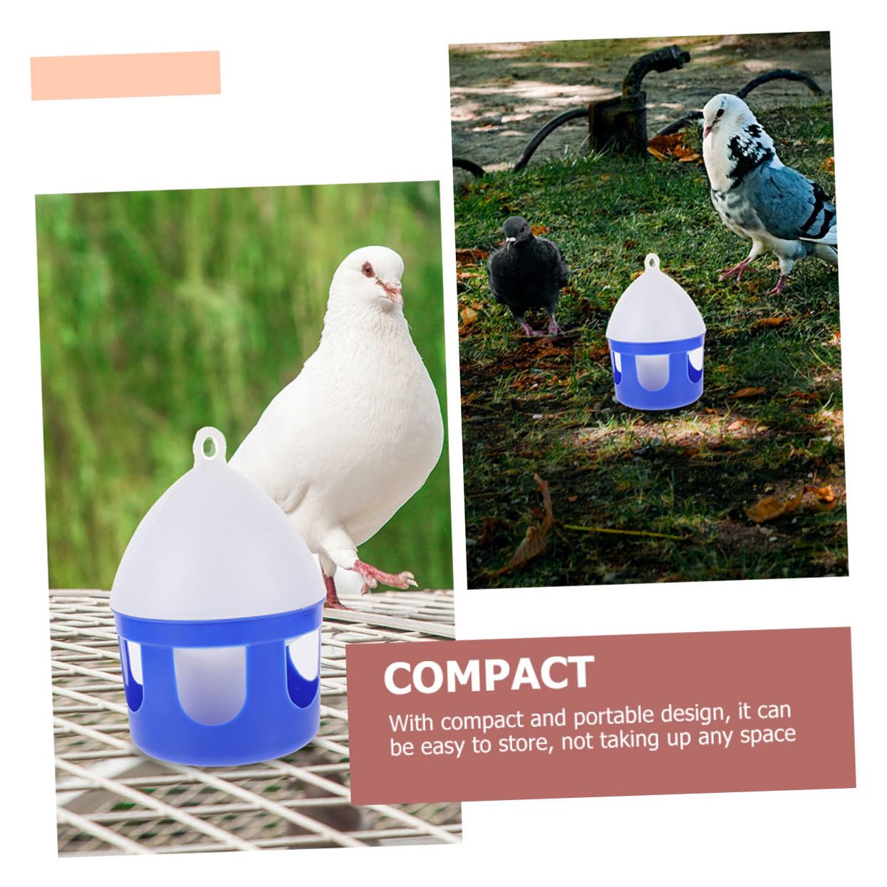 ibasenice Abreuvoir pour Oiseaux Domestiques Facile à Nettoyer en PVC Réutilisable 2l Lot de 2 Pièces pour Pigeons et Grives pour Élevage et Usage Quotidien