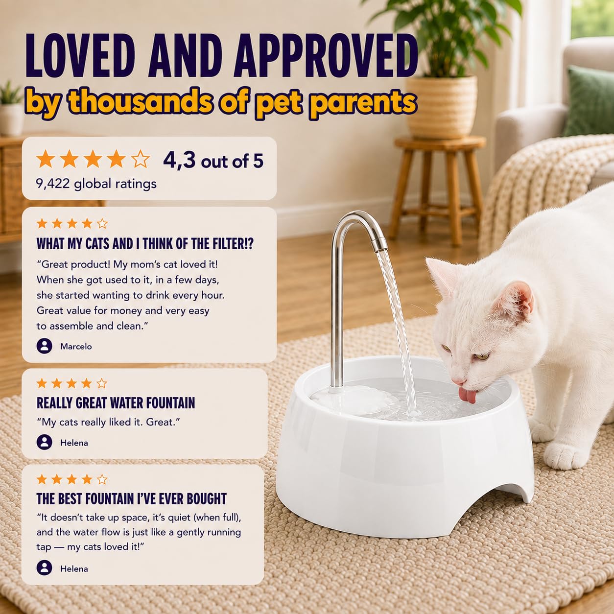 AMICUS - Aqua Mini fontana portatile per animali domestici - Fontana d'acqua per cani e gatti, fontanella automatica per animali domestici, distributore d'acqua per cani e gatti - Adattabile, acciaio