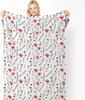 Personalized Baby Blanket with Name Custom Name Blanket Throws - Ultra Soft Fleece Blankets for Boys & Girls, Machine Washable Birthday Gift 5 Sizes