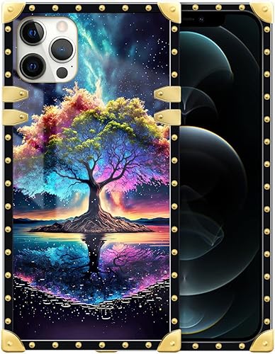 DAIZAG Funda compatible con iPhone 13 Pro Max Life Tree Energy Phone Case Golden Square a prueba de golpes, funda de regalo para iPhone 13 Pro Max