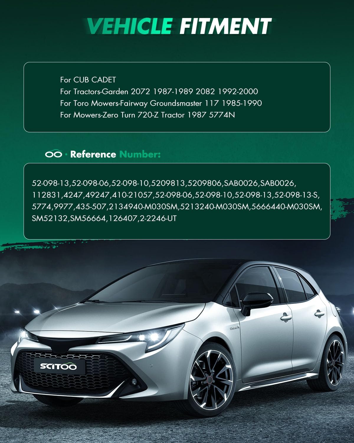 SCITOO Starter Motor 5774N 52-098-06 for Cub Cadet Tractors-Garden 1992-2000 for Toro Mowers-Fairway Groundsmaster 117 1985-1990 Mowers-Zero Turn 720-Z Tractor 1987 12 Volt CCW 9-Tooth Pinion