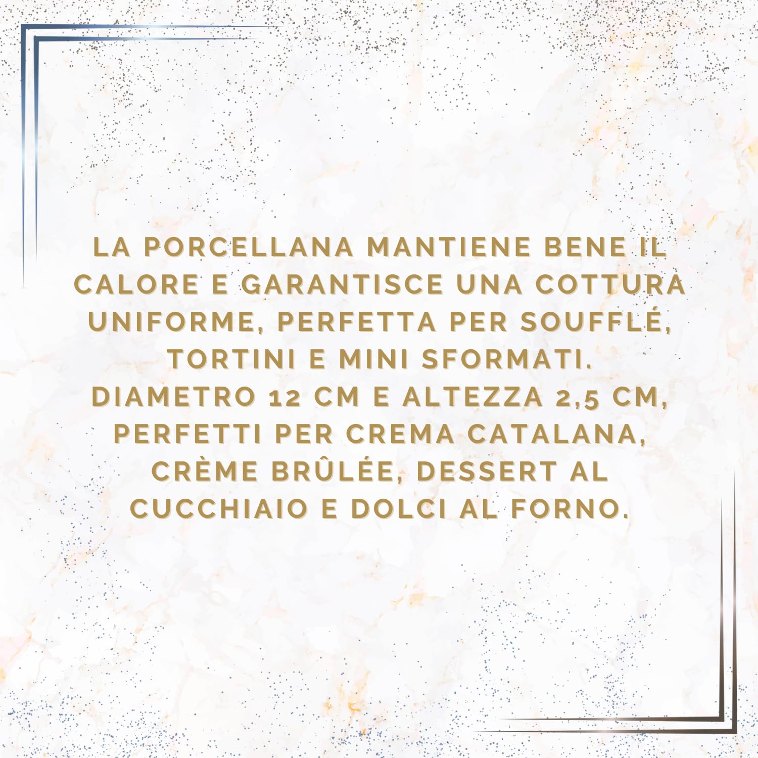 Set 6 Stampini da Forno Porcellana Bianca Ø 12x2,5H cm Cocotte Crema Catalana Crème Brûlée Soufflé Adatta Forno Microonde Lavastoviglie Elegante Idea Regalo