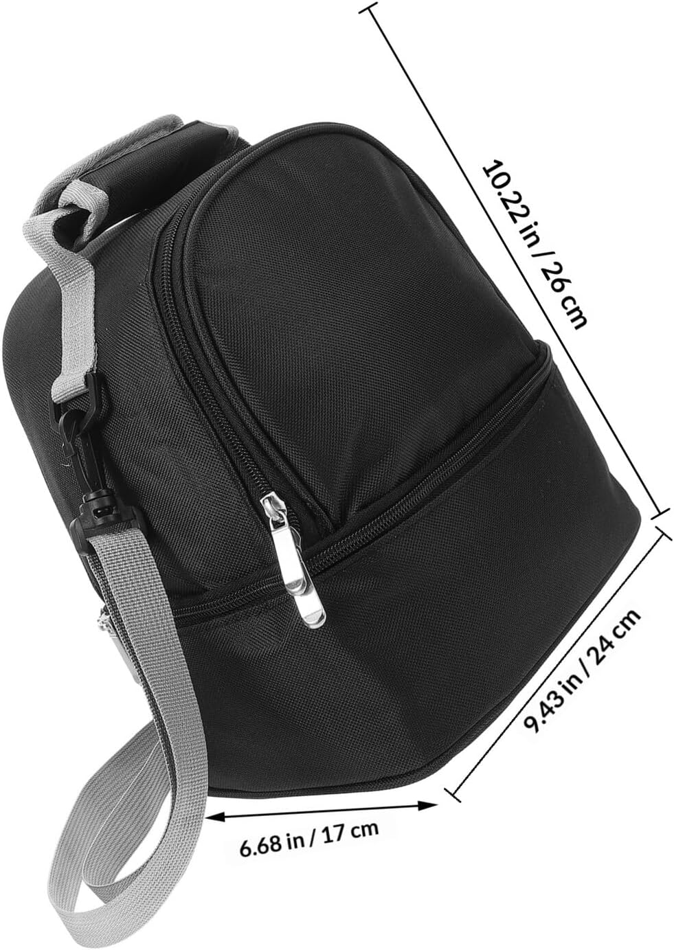 Insulated Bottle Bag Portable Milk Bottle Cooler Organizer for Daycare Nursing Travel with Handle Black