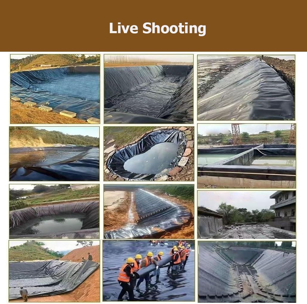 1-7 M Long Pond Liners for Outdoor, 20 Mil HDPE Koi Fish Pond Liner, Reinforced Pond Underlayment for Water Garden Waterfall Fountain(1x2m)