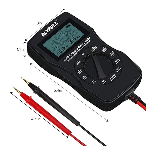 Miniatura 5 de Probador universal de comprobador de batería con pantalla LCD de plomo, probador de resistencia de voltaje de capacidad de batería para pilas de
