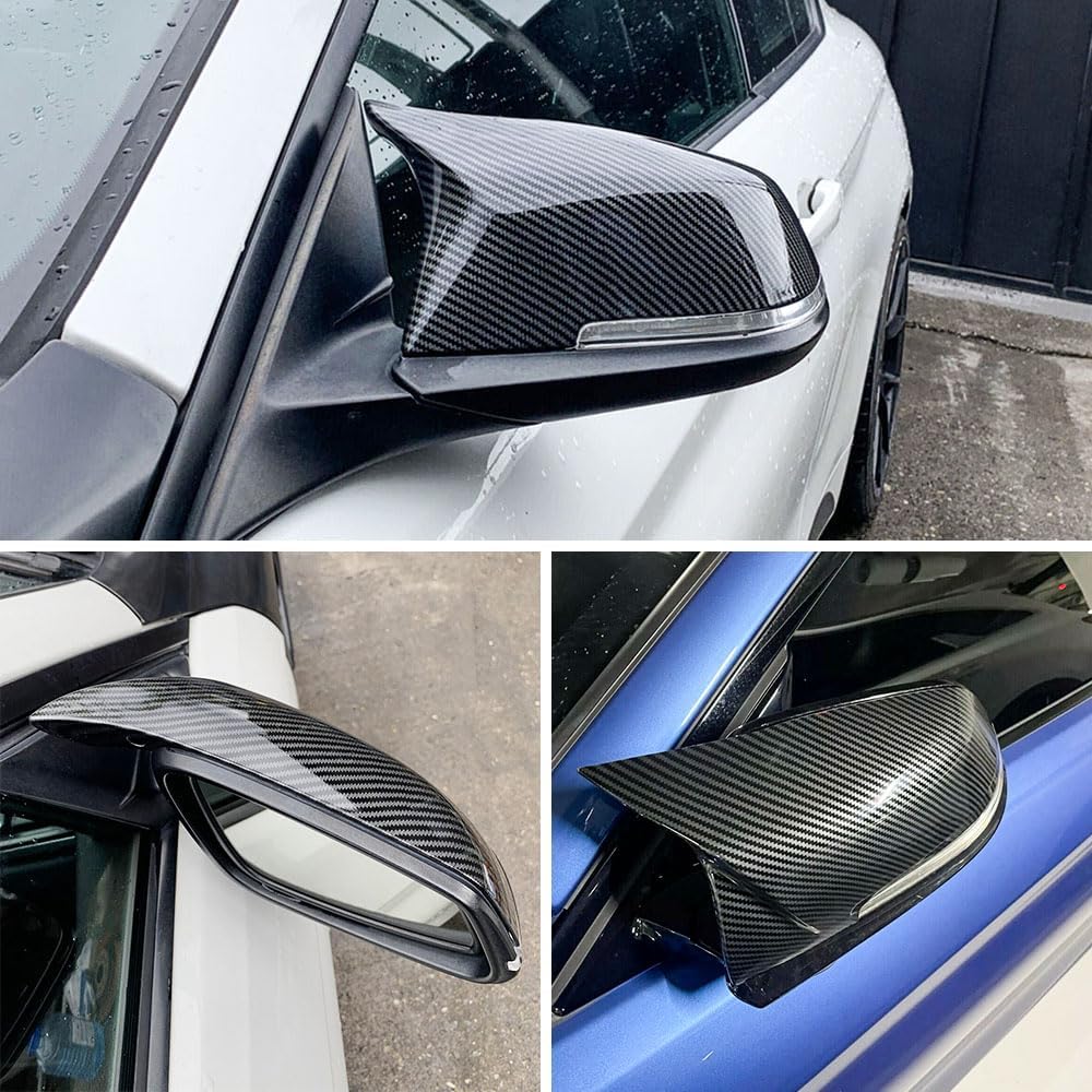 MAXDOM Mirror Caps Carbon Fiber Pattern Compatible with 1-Series F20 2-Series F22 F23 3-Series F30 F31 F34 4-Series F32 F33 F36 X1 E84 M2 F87 Models Rearview Side Mirror Cover Direct Replacement