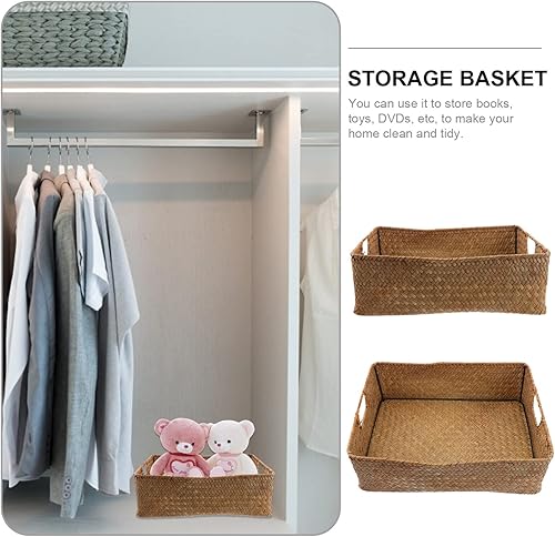 Miniatura 7 de Cesta de pan tejida tejida Cesta de mimbre tejida Estantes cuadrados Cesta de artículos diversos Estante redondo pequeño estante redondo Decoración