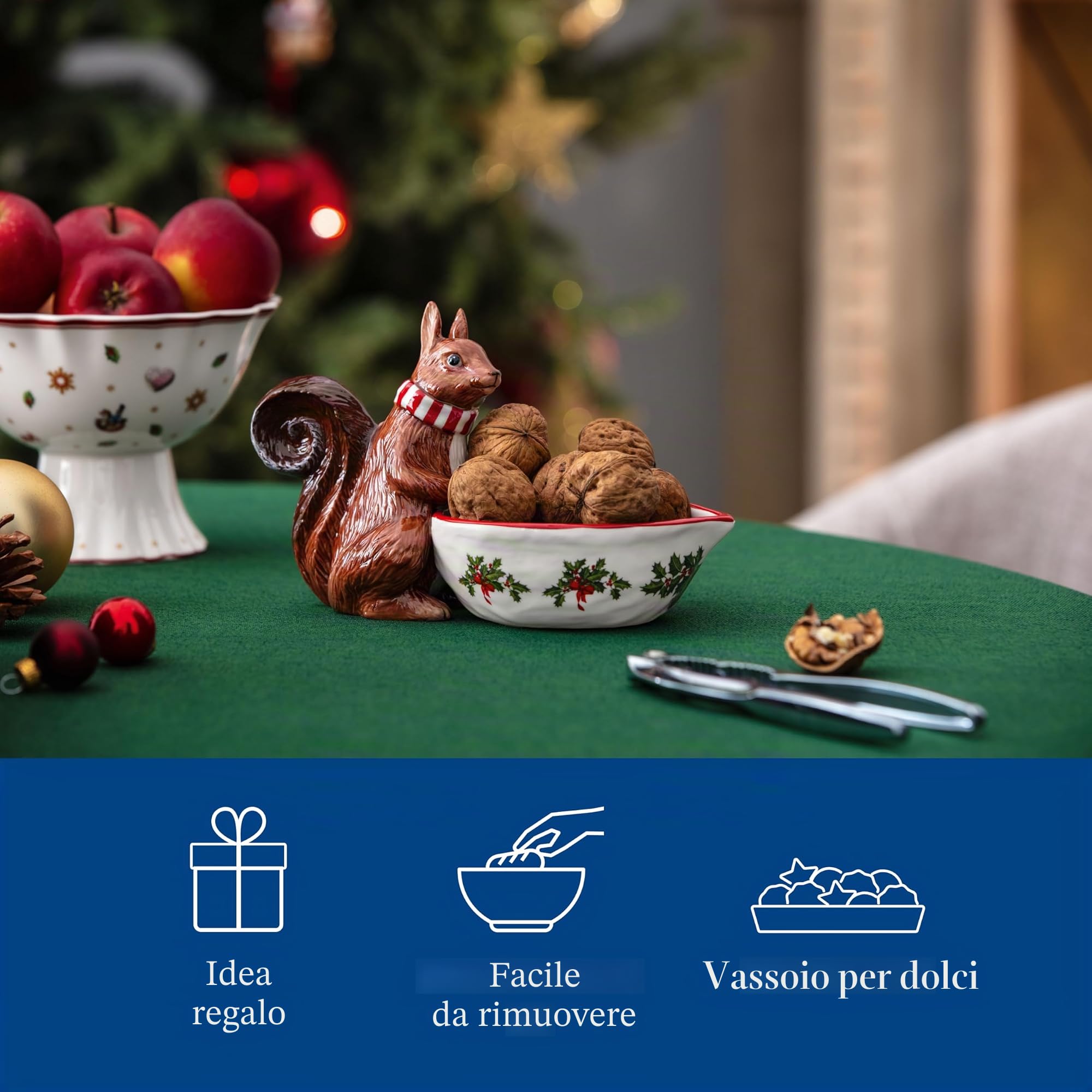 Villeroy & Boch - Toy's Fantasy con motivo scoiattolo, in porcellana, per Natale, multicolore con motivo natalizio