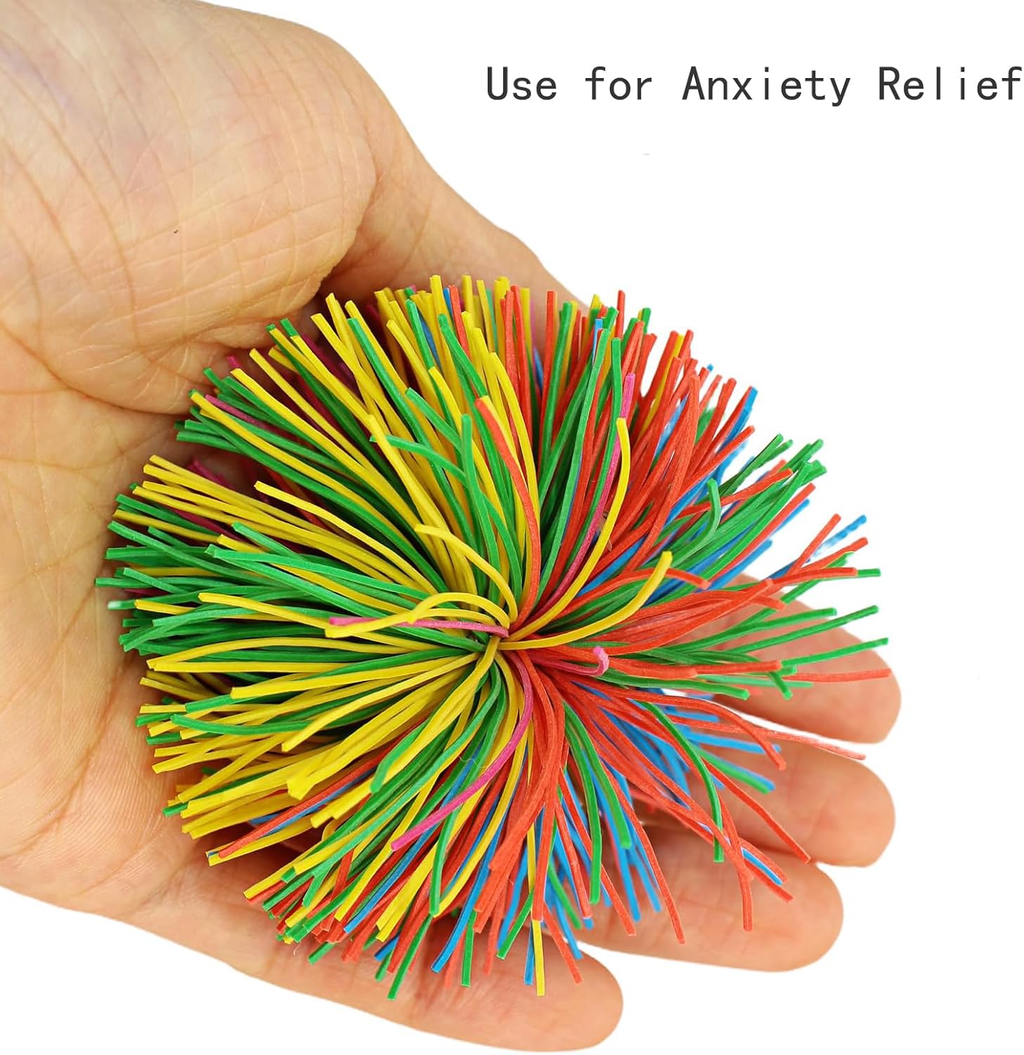 20 Pieces Stringy Balls,Sensory Fidget Stress Ball,Soft Silicone Rainbow Pom Bouncy Balls for Anxiety Relief,Birthday Gifts,Party Favors Stocking Stuffers,Christmas Prizes (2.5 Inch)