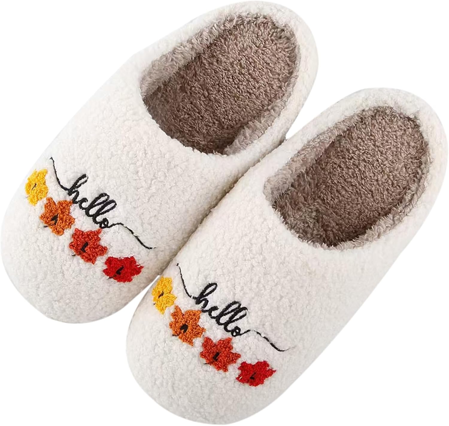 Halloween Pumpkin Slippers for Womens Mens Cute Cartoon Slippers Plush Warm Memory Foam Shoes