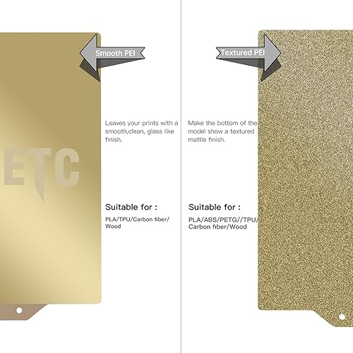 Miniatura 5 de FYSETC Ender 2 Pro - Juego de sábanas PEI de doble tamaño 6.496 x 6.496 in6.5 x 6.5 pulgadas texturizada, superficie PEI lisa+parte inferior