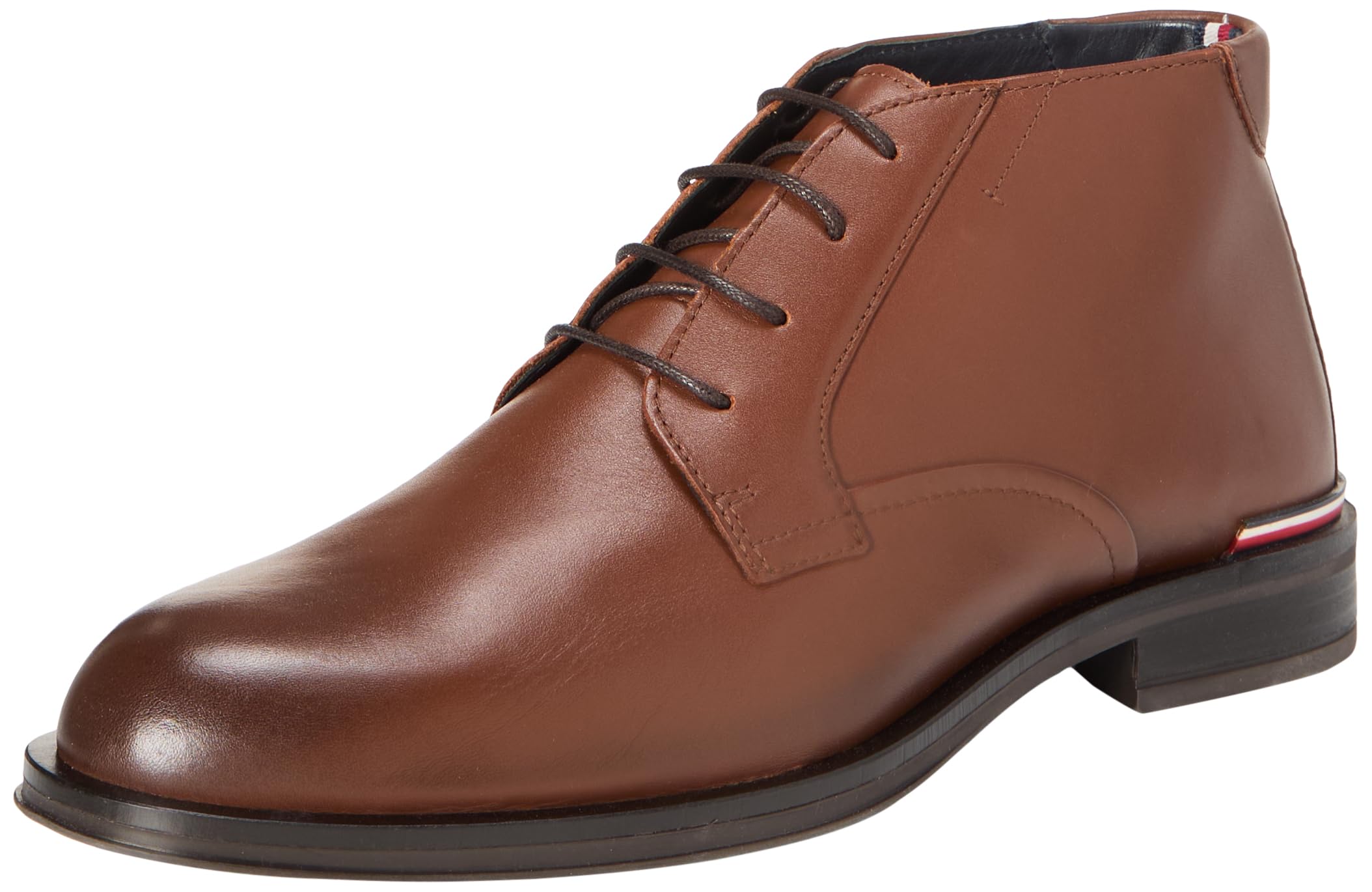Tommy Hilfiger Herren Low Boot Stiefel aus Leder, Braun (Winter Cognac), 45