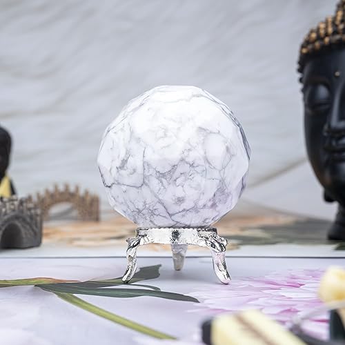 Miniatura 8 de ZAICUS Bola esférica de cristal de jaspe rojo con soporte, piedras preciosas naturales para cristales curativos, bolas de cristal para brujería,