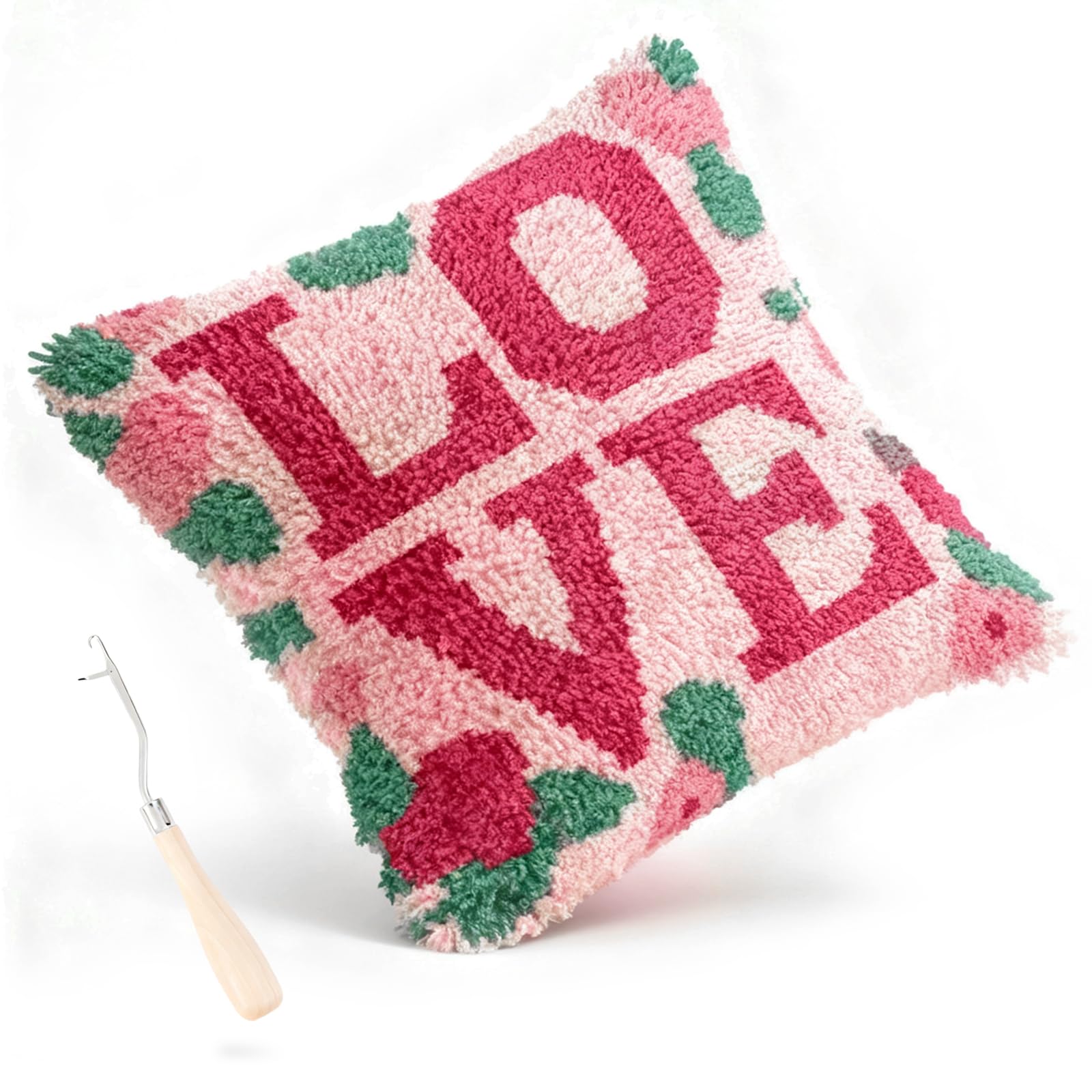 Colorful Latch Hook Pillow Kits - Beginner Crafting -1
