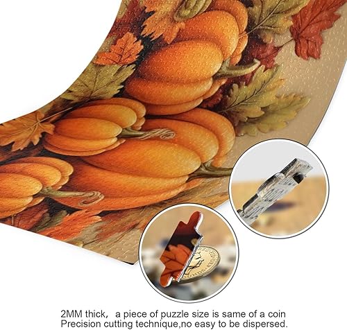 Miniatura 3 de Pumpkin Fall Jigsaw Puzzles 500 Pieces for Adults,Learning Educational Puzzles,Difficult and Challenge Families Toys with Mesh Storage Bag 2011857