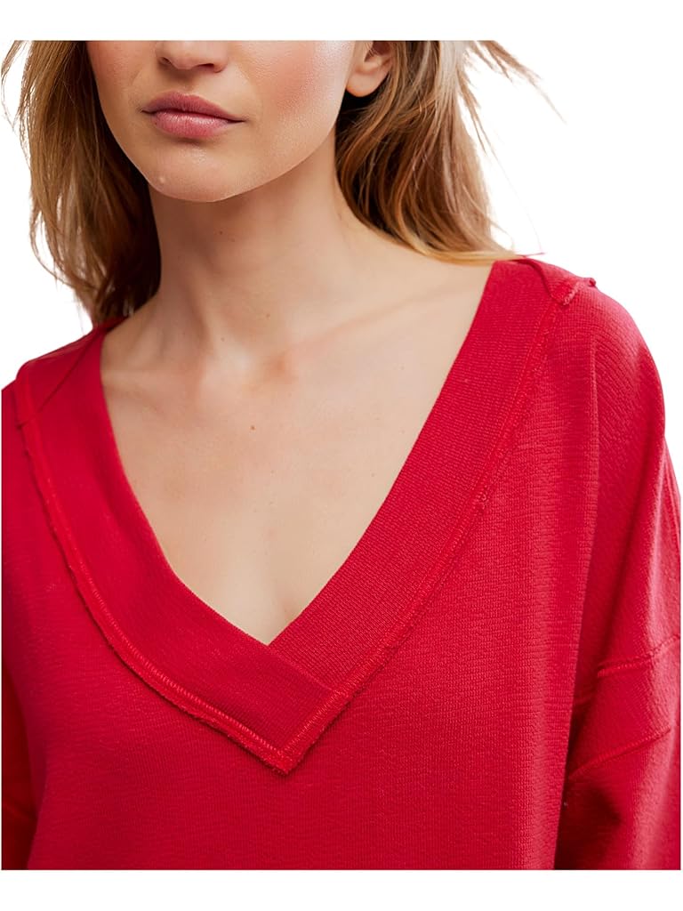 Red Free People Staycation Pullover