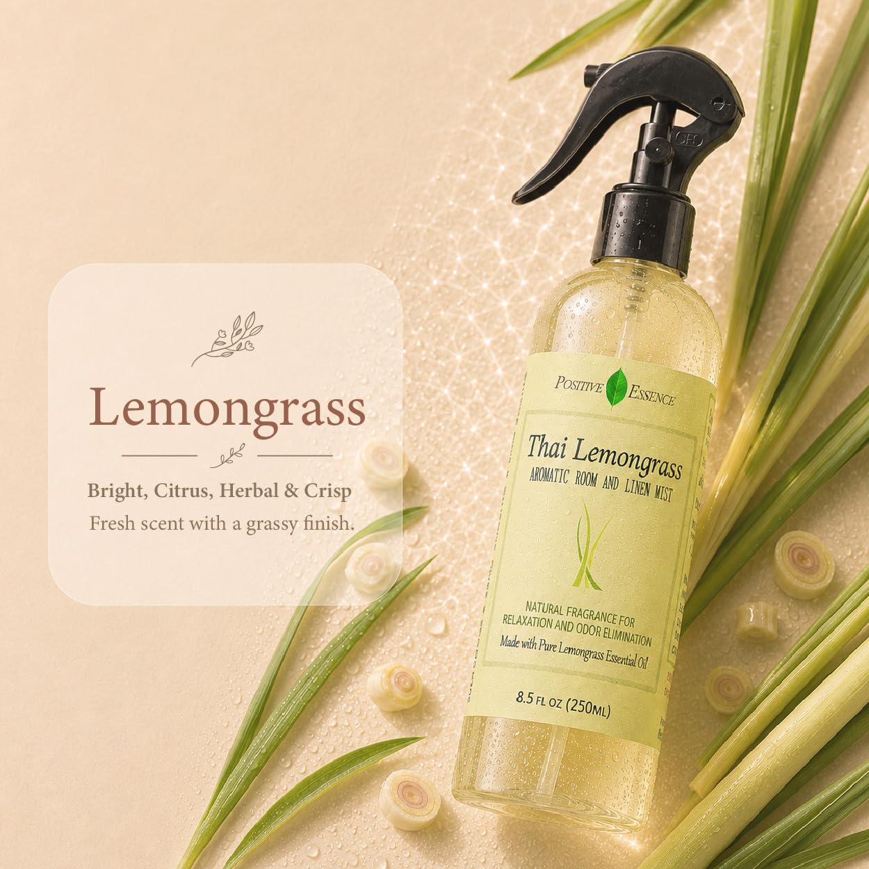 Lemongrass Room Spray & Linen Spray, Home Fragrance, 8.45 fl oz view 4