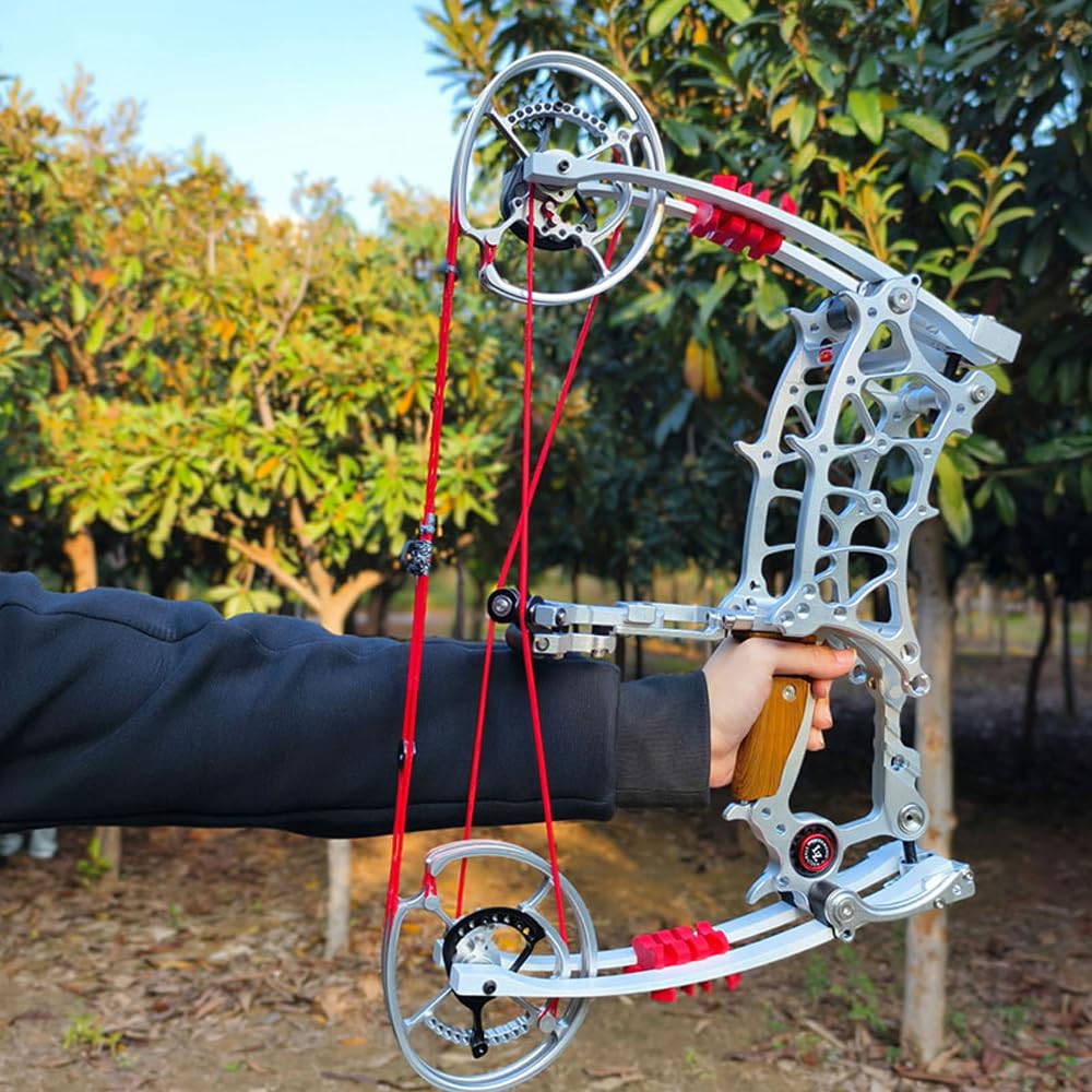 Wolfman Arco Composto Doppio UsoLavorato CNC, Regolabile 30-75 LBS, Asse Corto Ambidestro Kit Arcieria per Sfere d'Acciaio e Frecce, Caccia Pesca Tiro al Bersaglio per Adulti