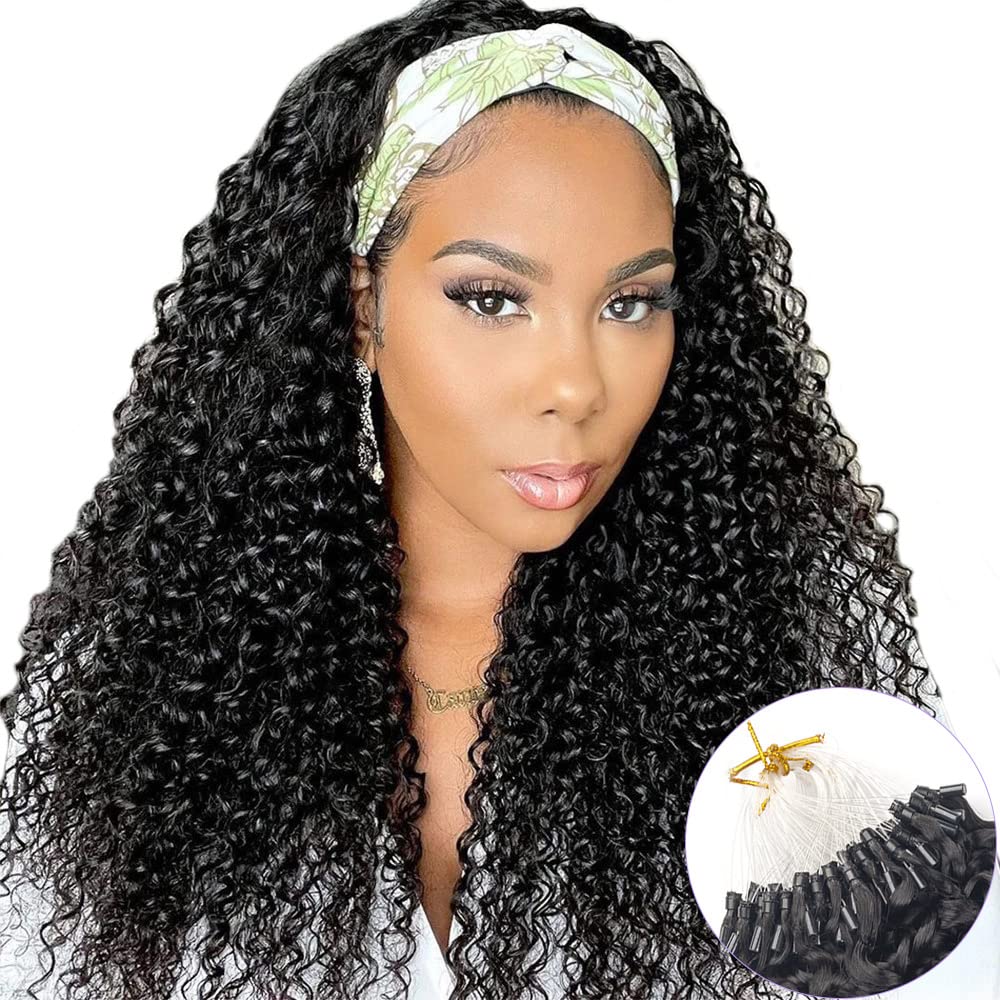 Niawigs 4A 4B Kinky Curly Micro Links Human Hair For Black