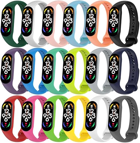 18 uds Mi Band 6 Correa A Prueba De Agua Blanca, Mi Band 5 Correa De Reemplazo Negro, Colorido Transpirable Reloj Pulsera Correa Para Mi Band