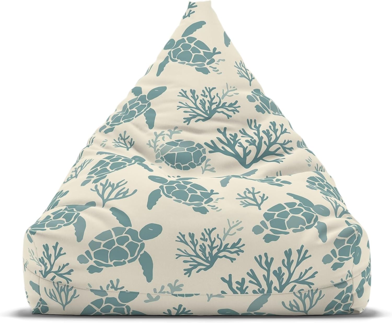 Ocean Turtle Bean Bag Chair Cover Case Only, Coastal Furniture Slipcover, Home Decor, Kids Room, Living Room Accent Piece