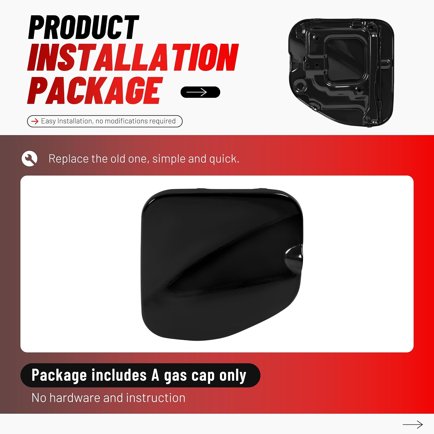 ALMULOO Fuel Filler Door Lid Cover 5 Foot Compatible with 2005-2015 Toyota Tacoma Double Cab Bed Replace for 7730504904 Front & Side Gas Tank Door Cap Fuel Cover Steel Black