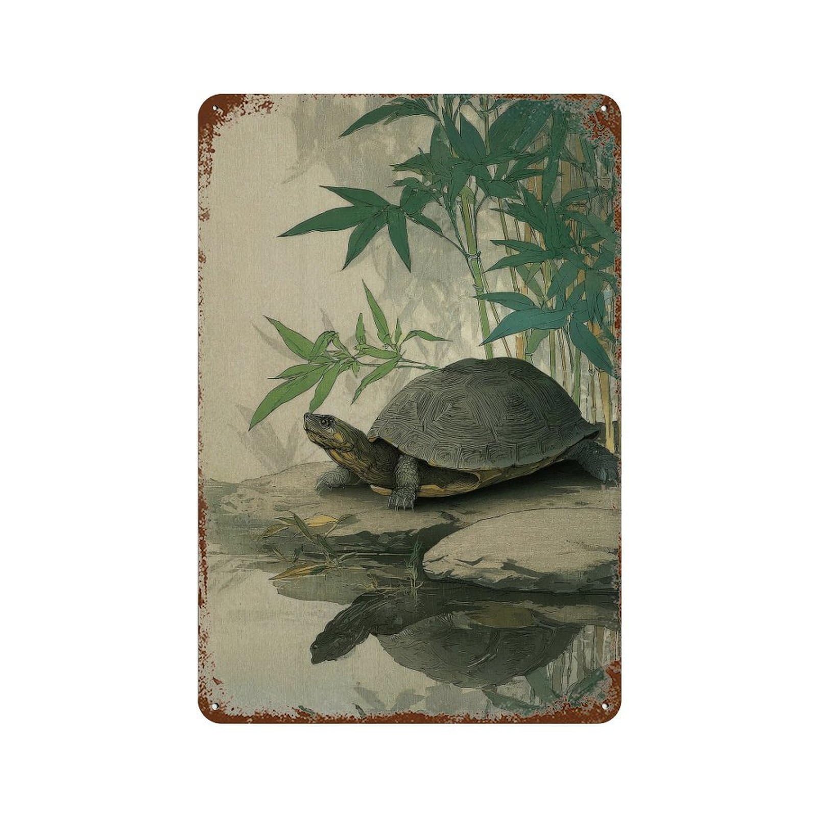 xiaoxiaoshen Turtle. Japanese Ukiyo Wall Decor Art Metal Tin Poster Modern Home Decor Art Home Bar Shop Decorations Vintage Sign 30x20cm