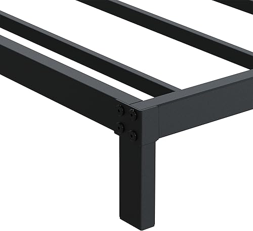 Miniatura 7 de DiaOutro Marco de cama Queen de 7 pulgadas, plataforma de metal resistente de perfil bajo, no necesita somier, almacenamiento máximo, fácil de