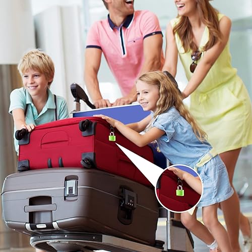 Miniatura 5 de Litoexpe Juego de 4 cerraduras de maleta con llaves, cerraduras de equipaje pequeñas, candados de metal, cerradura de llave para gimnasio escolar