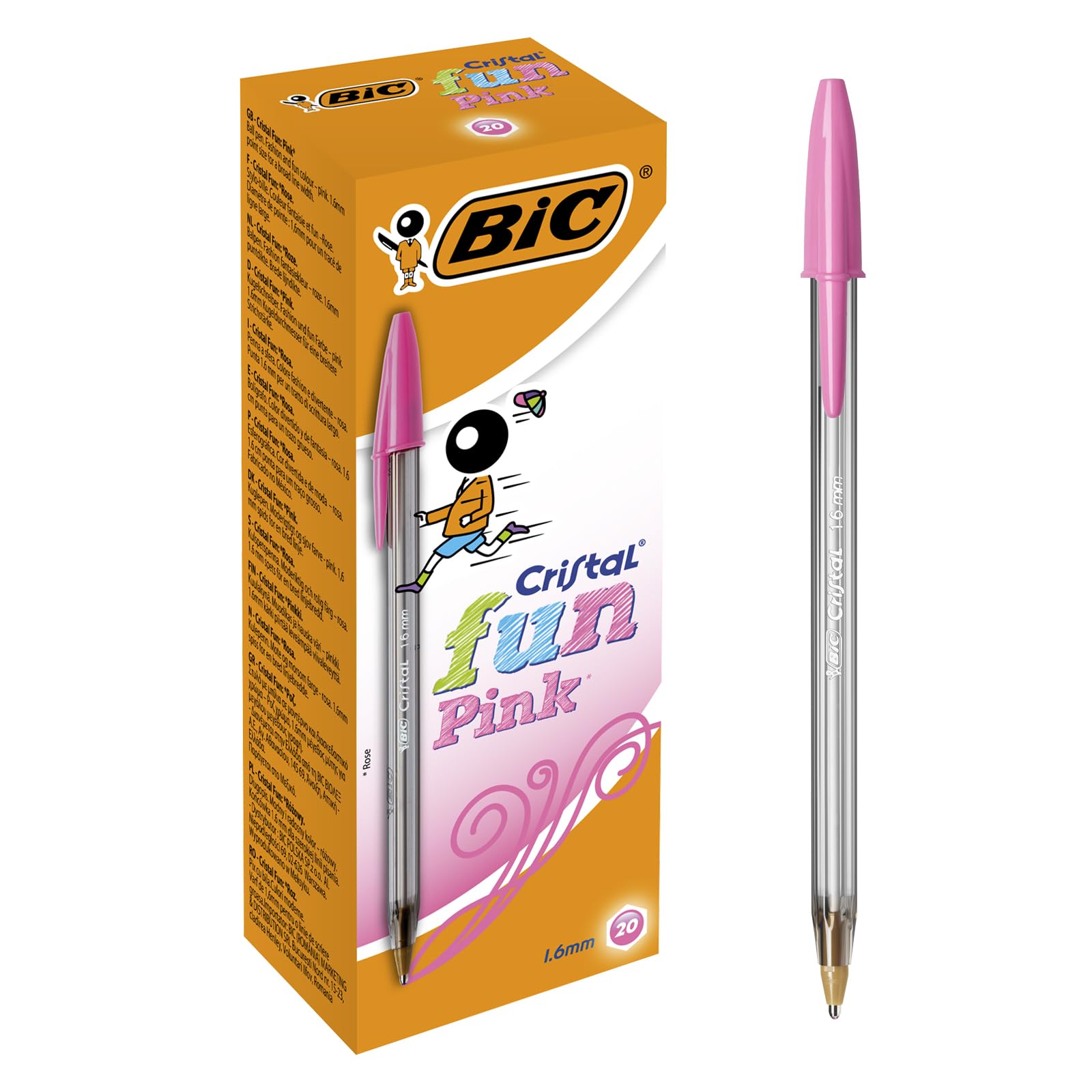 Bic Cristal Fun Ballpoint Pen Pink (Pack of 20) [929056]