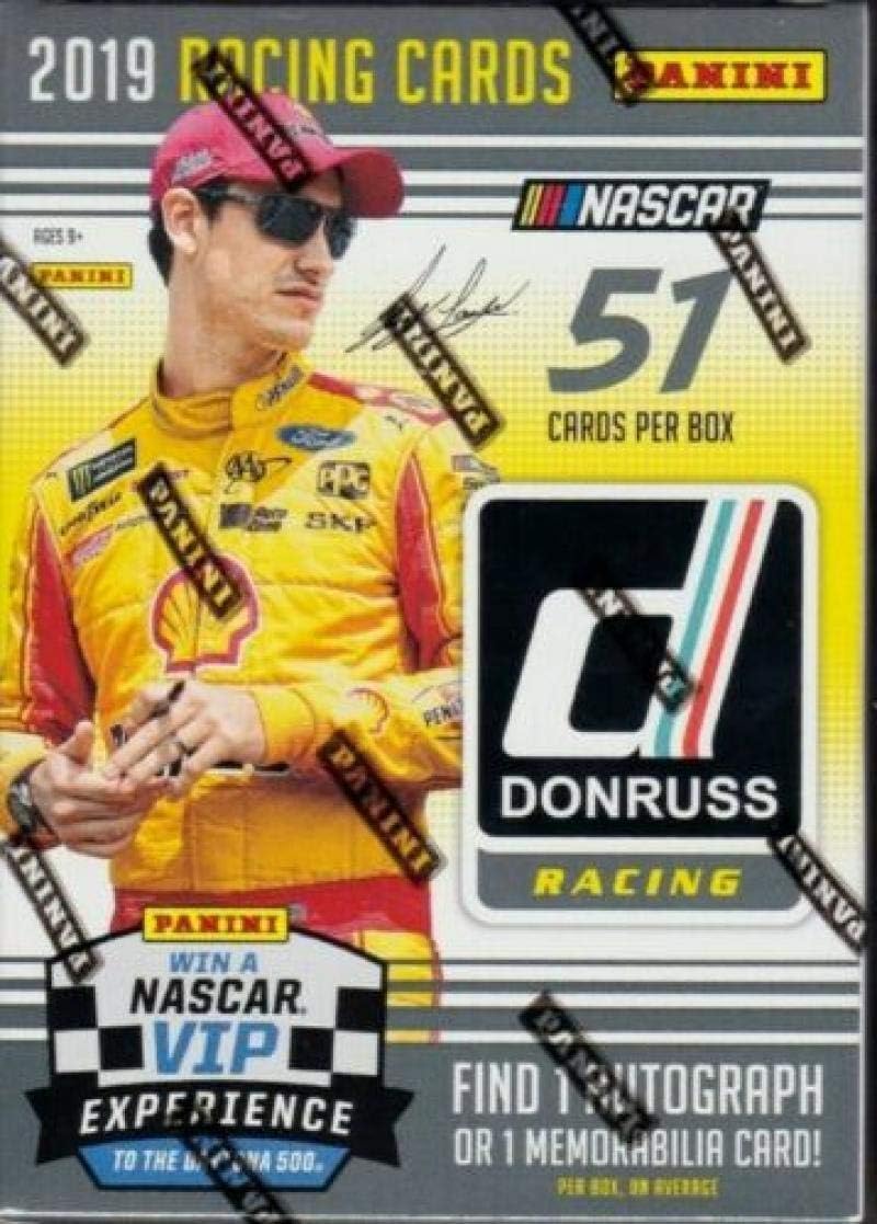 2019 Donruss Racing NASCAR Factory Sealed Blaster Box 6 packs per box. 8 cards per pack. Find 1 Autograph or 1 Memorabilia. 3 Blaster Exclusive Optic Red Wave Parallels.