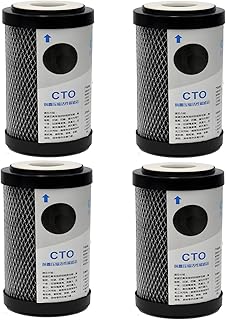 2,5 x 5 Zoll Aktivkohle-CTO-Block-Wasserfilter, Ersatz für RO, Wohnmobil, ganzes Haus, passt in jedes 5-Zoll-Gehäuse (4er-Pack)
