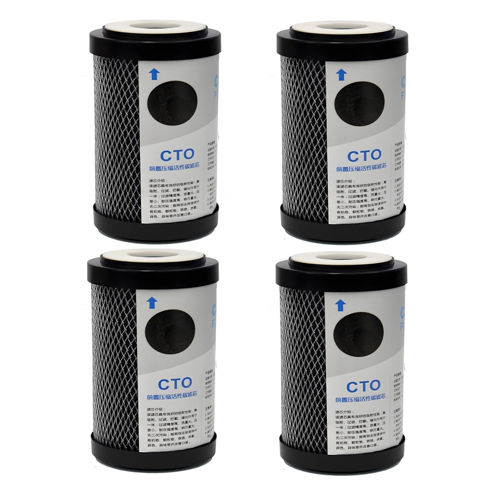 Filtre CTO charbon actif 2,5x5 pouces pour osmose inverse et camping-car lot de 4