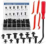 240 Pcs Bumper Clips Car Clips Plastic Rivets of 12 Most Popular Sizes and 5 Fastener Removers Fasteners Push Retainer Kit Auto Push Pin Rivets Set