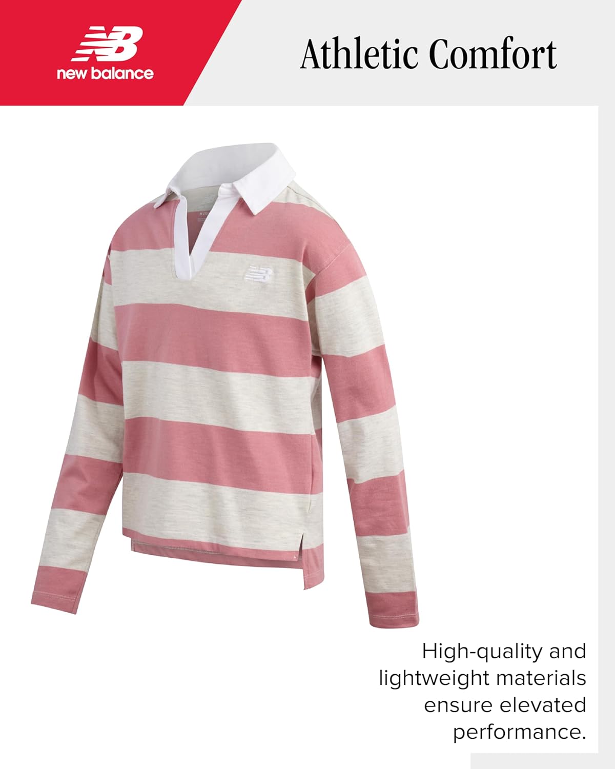 New Balance Girls Athletic Sets - 2 Piece Soft Cotton Jersey Long Sleeve Top and Fleece Flare Pants with Pockets (Size: 7-16) - Image 4