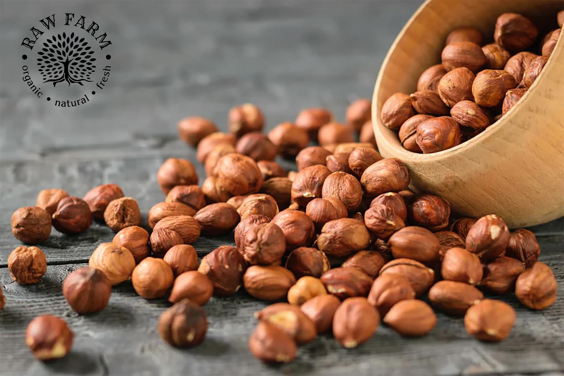Raw Farm - Avellanas Crudas Enteras - 1kg - Sin Gluten y Sin Soja, Naturales y Nutritivas