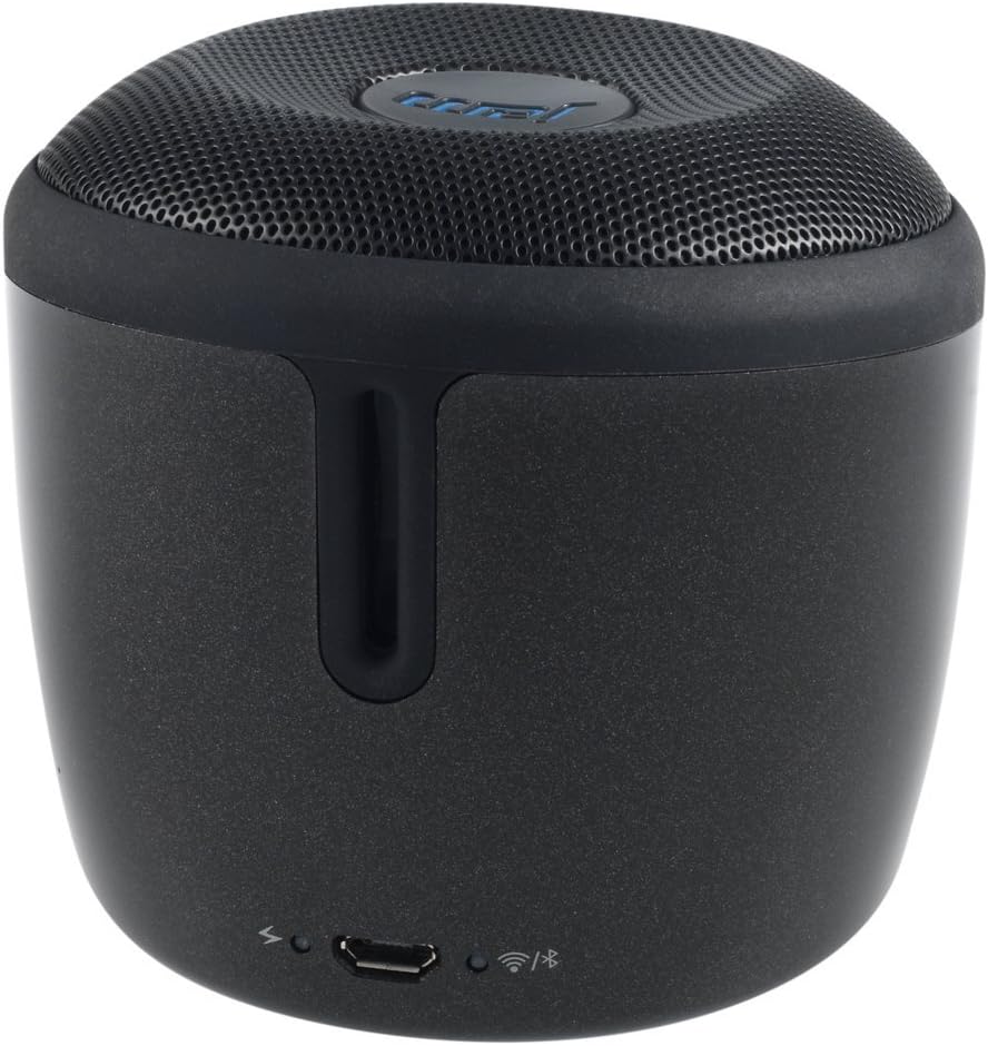 Rear view of the JAM Voice speaker, showing the micro USB charging port, power indicator, Wi-Fi indicator, and Bluetooth indicator.