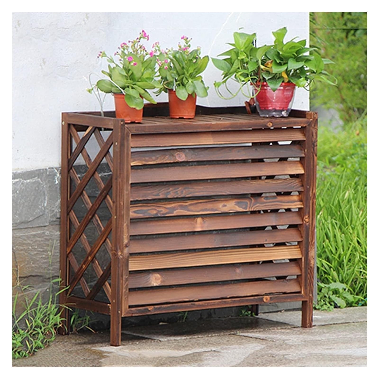 JINMLBO Split Air Conditioner Covers for Outside Units Trash Can Enclosure Flower Stand Protective Grilles All Weather Heavy Duty Privacy Fence Screen