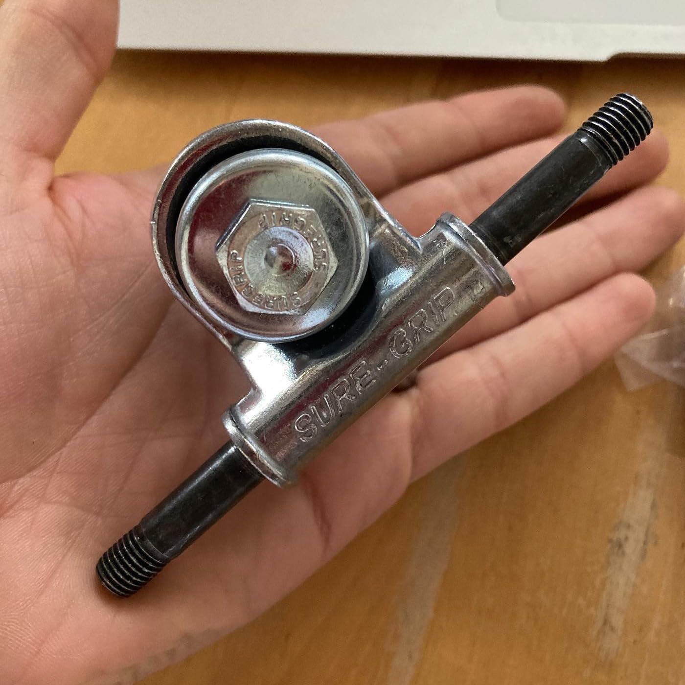 Sure-Grip Vintage Aluminum Skateboard Trucks | Hourglass Shaped Base Plates & Smaller Mounting Holes | USA Made Trucks with 4 1/2" Long 5/16" (8mm) Diameter Steel Axles - Sold in Pairs