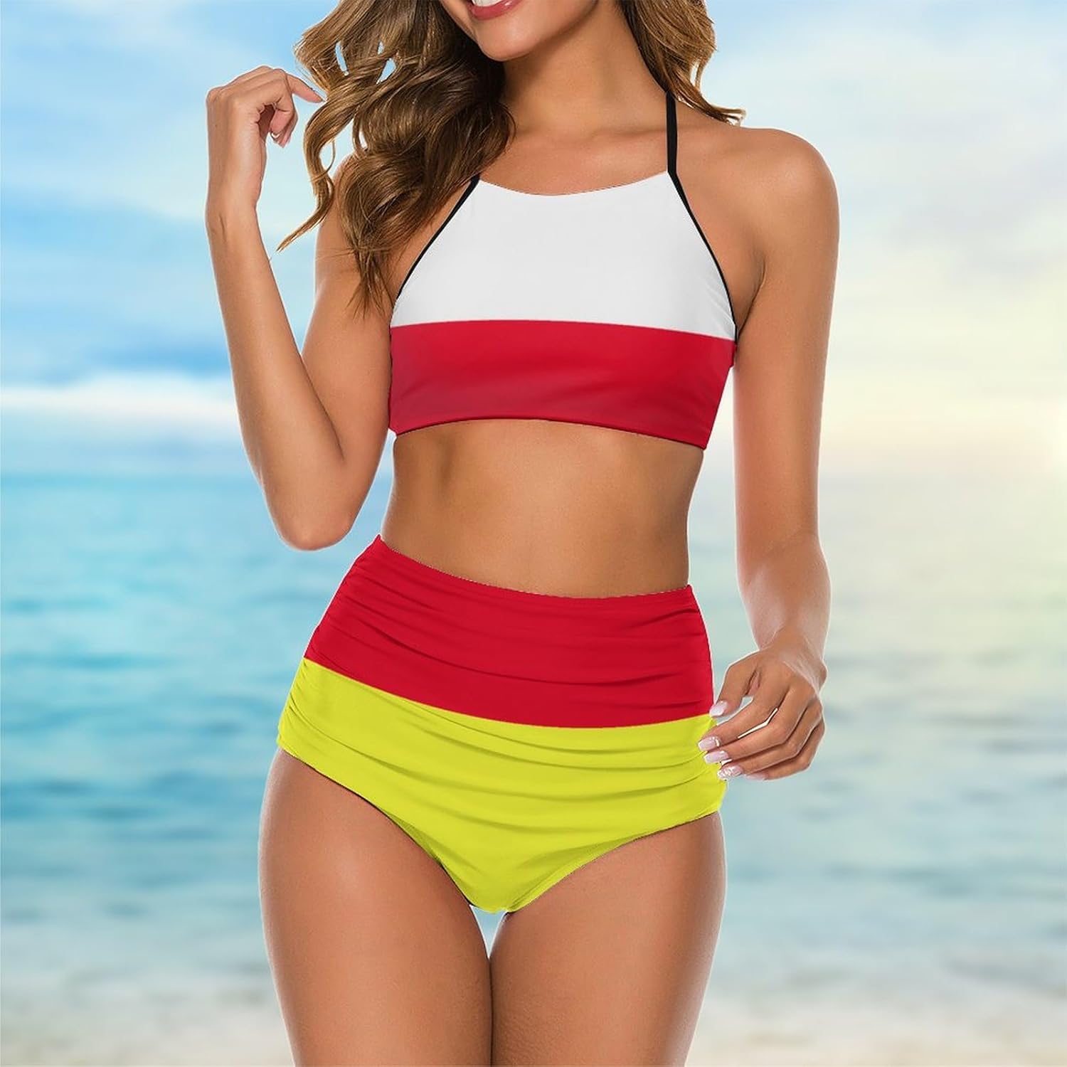 Women's 2 Piece Swimsuit Sri Lanka Flag Adjustable Strap Swimwear Summer Beach Bathing Suits for Womens