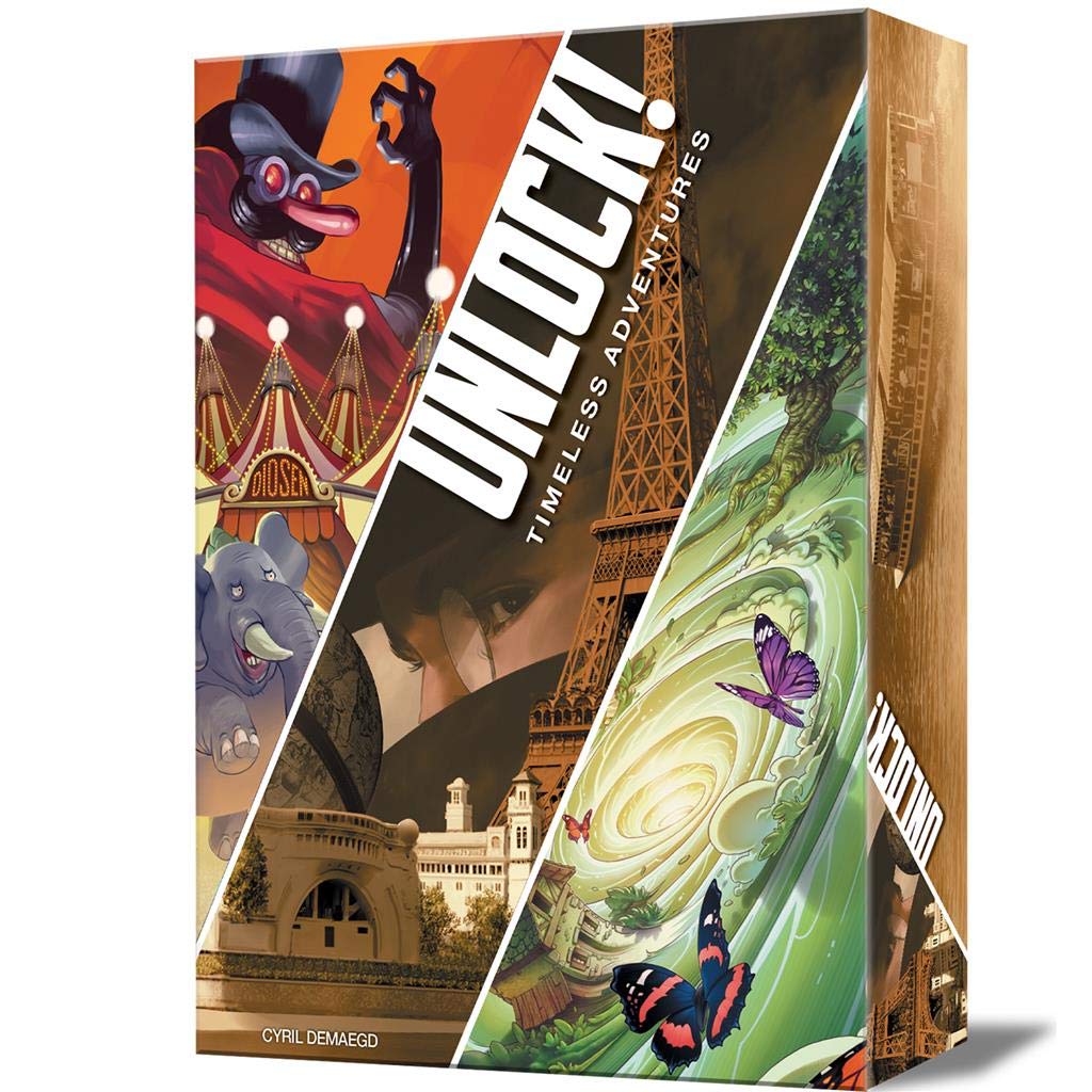 Asmodee | Unlock! Timeless Adventures | Juego de Mesa de Escape Room para Adultos y Familias | A Partir de 10 Años | De 1 a 6 Jugadores | 180 Minutos por Partida | Español