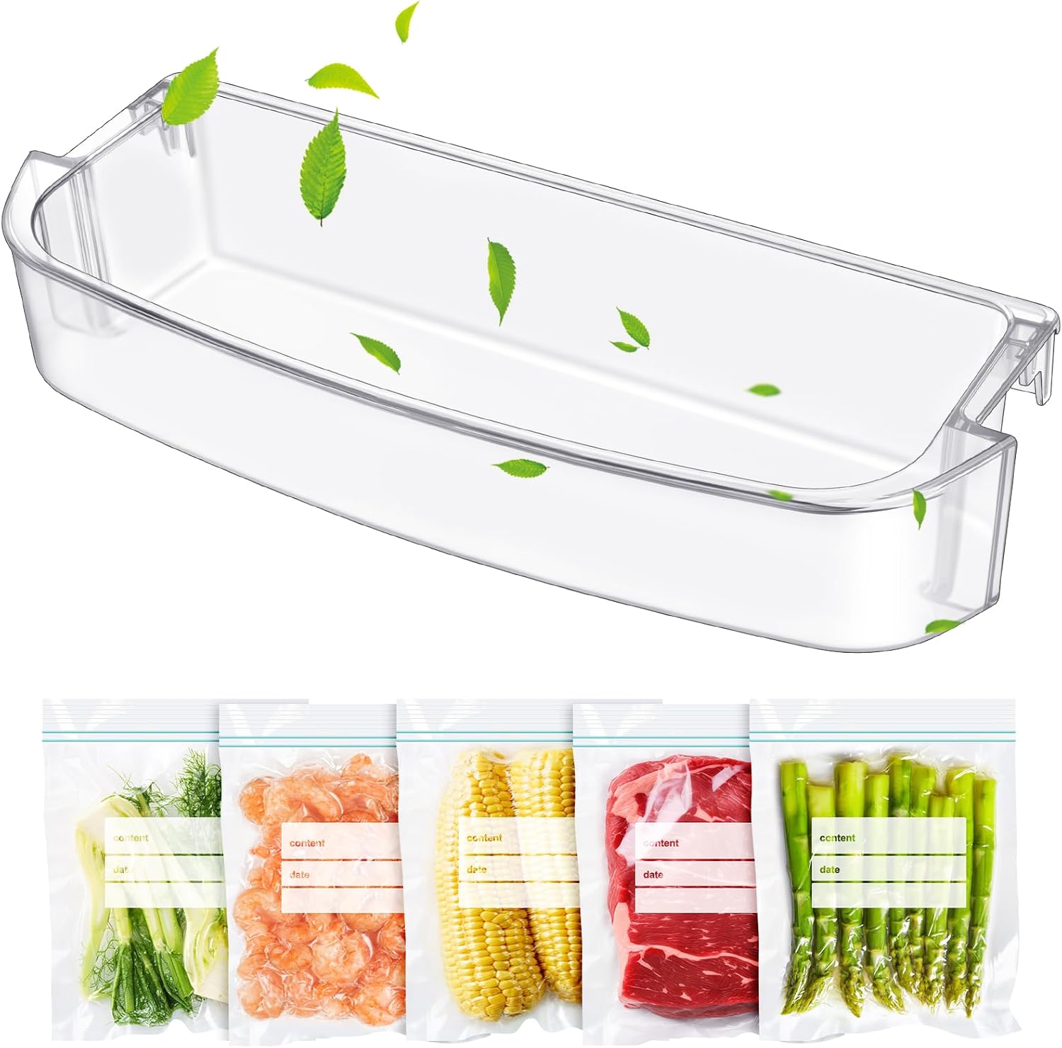 UPGRADED WPW10451873 W10451873 Refrigerator Door Shelf Bin Replacement Compatible with Whirlpool and Kenmore Refrigerator Door Bin WRS571CIHZ00 WRS571CIDM01 WRS571CIHZ01 WRS571CIHZ04 Shelf Bin