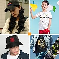 Vista 27 de TUMIYA HTV Heat Transfer Vinyl Rolls - 12" x 30 Ft HTV Vinyl, Black Iron on Vinyl DIY Design for T-Shirt (Black)