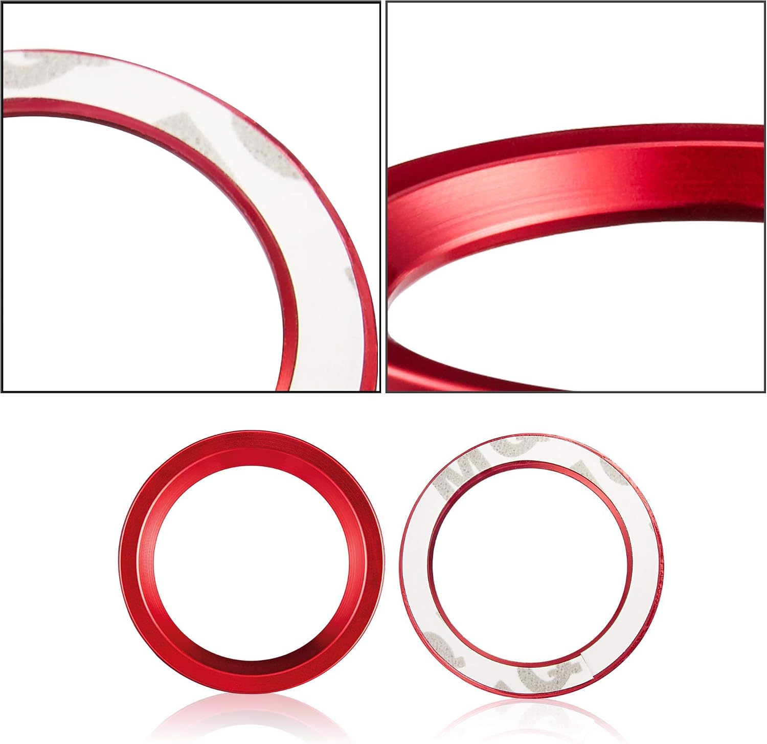TOMALL Aluminum Engine Start Stop Push Button Cover Trim Compatible with Honda Accord Sedan Sport EX EX-L LX 2018-2022 Car Engine Ignition Start Button Cap Surrounding Trim Ring Decoration (Red)