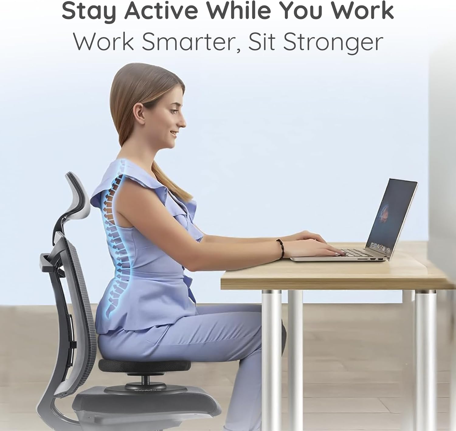 Active Seat Balance Trainer & Core Balance Disc | Portable Chair Posture Corrector for Home or Office | Improve Posture, Core Strength & Stability While Sitting