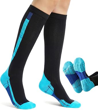Compression Socks for Women Men Circulation 20-30 mmHg, Wide Calf Stockings for Athletic Running, Cycling, Travel, Medical, Daily Wear