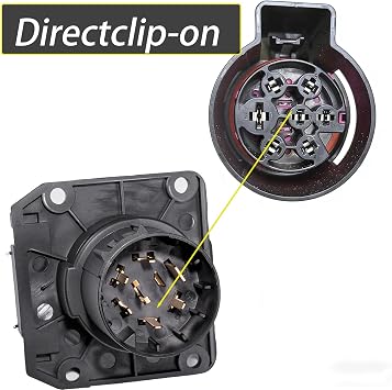 KCGLOBAL OEM Style Replacement 7-Way RV Blade Socket, USCAR to 7-Pin Vehicle-Side Female-End Socket for Chevy, Ford, Dodge,GMC, Silverado, Sierra Trailer Plug, Factory 7 Pin & Tow Package Required